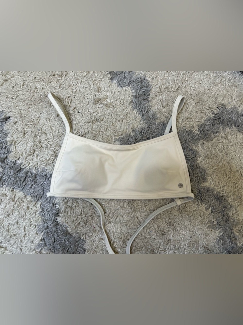 Vuori Cream/White Bikini Top